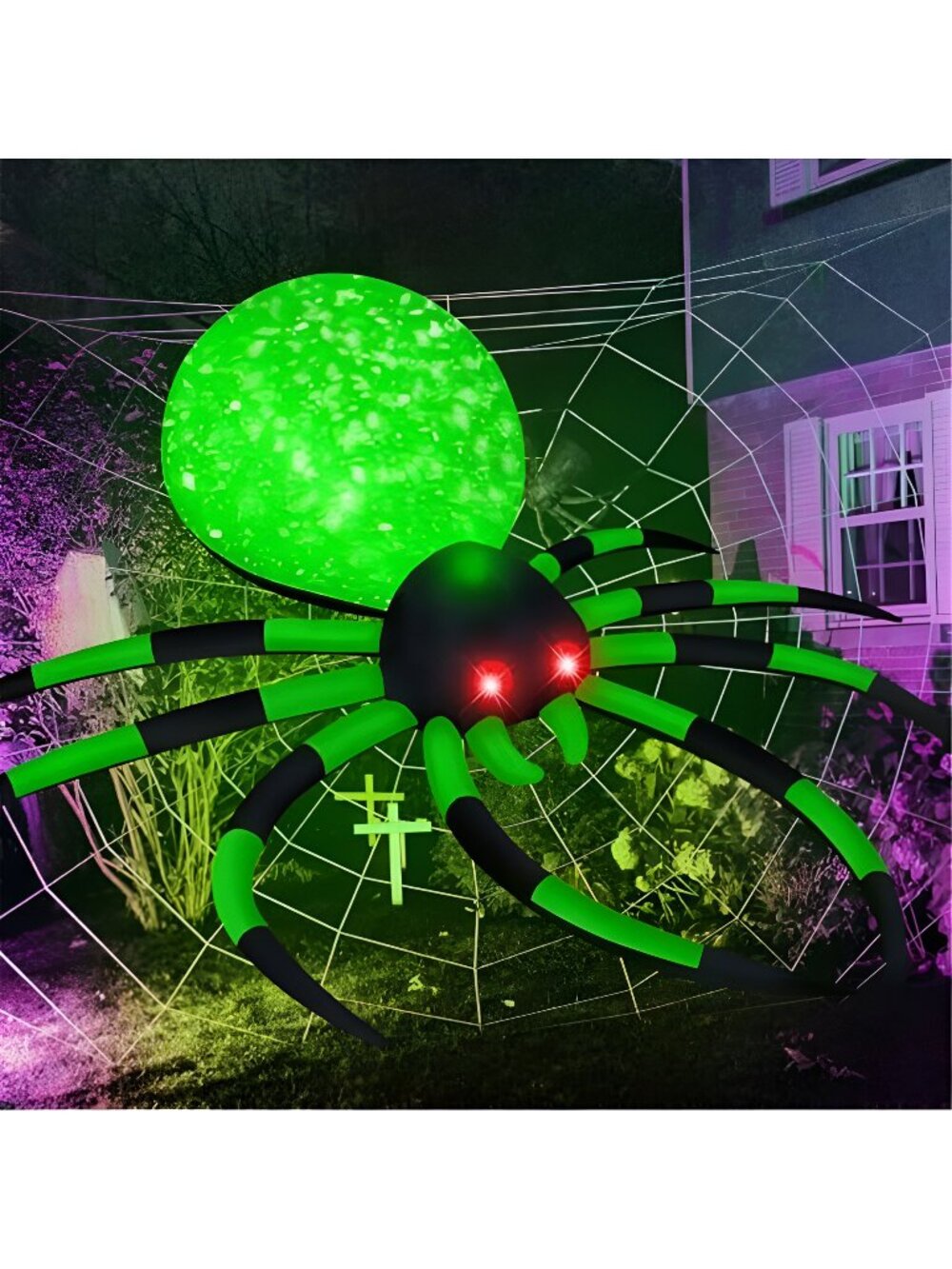 8FT Halloween Inflatable Spider Outdoor Decorations, Giant Blow up Spider with